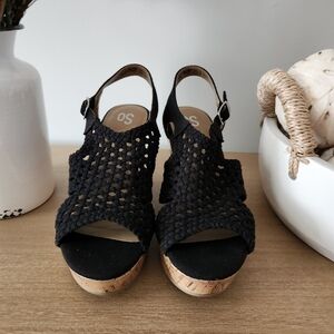 Sonoma Taffy Women's Black Woven Wedge Platform Sandals Size 8.5